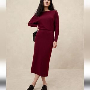 Banana Republic Factory Red Midi Pencil Dress for Work